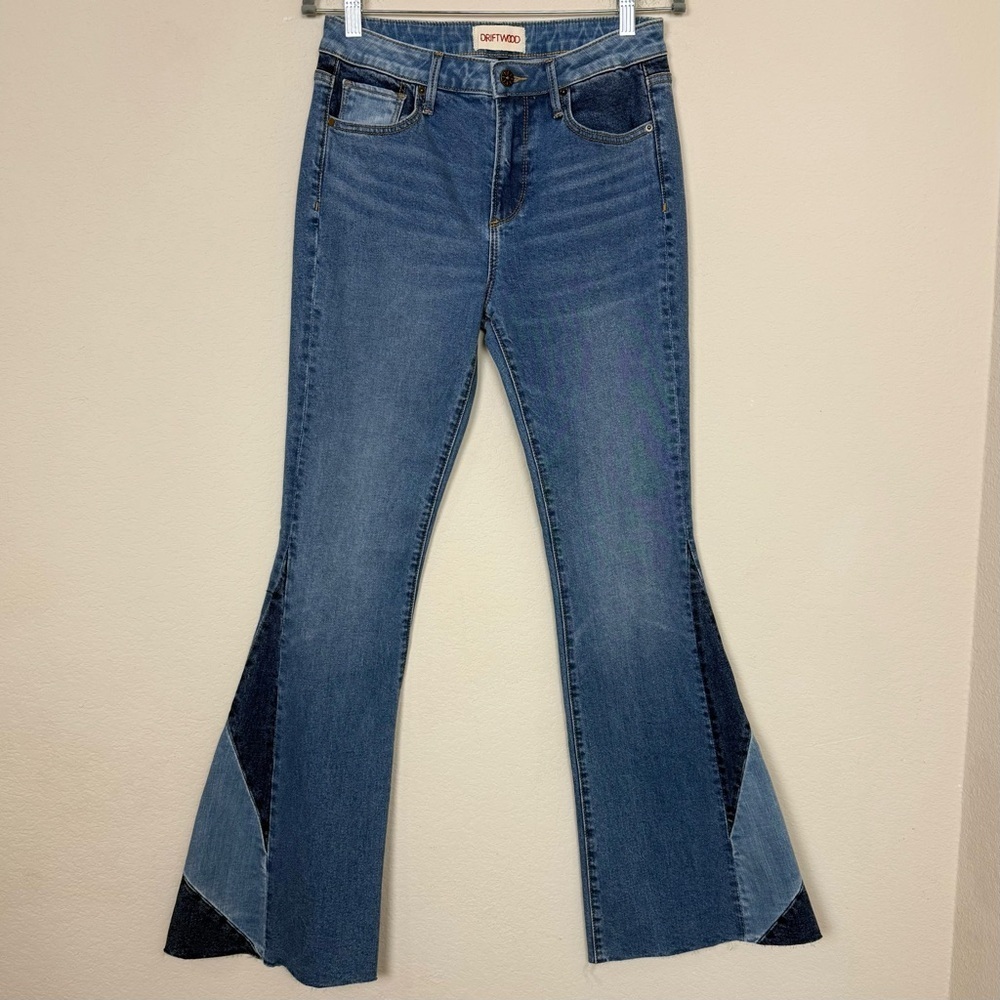 Driftwood Gizelle Flare Patchwork Denim Jeans Size 27